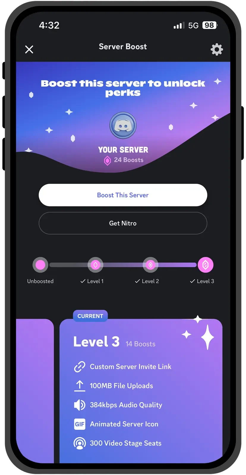 Server boost preview